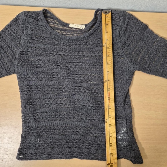 Hollister Vintage Gray Micro Knit Witchy Whimsigoth Grunge Alt Longsleeve Top M - Picture 6 of 7